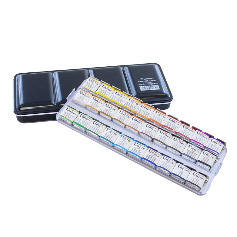 UMTON-akvarellisetti 30 x 2,6 ml metallirasiassa