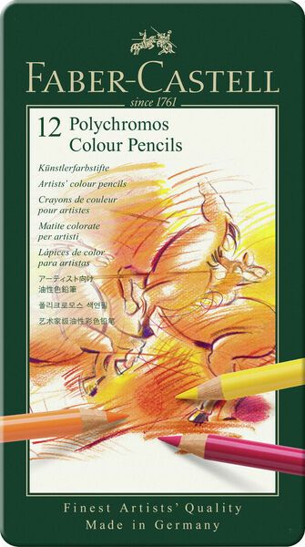 Värikynä Polychromos, 12 väriä/sarja