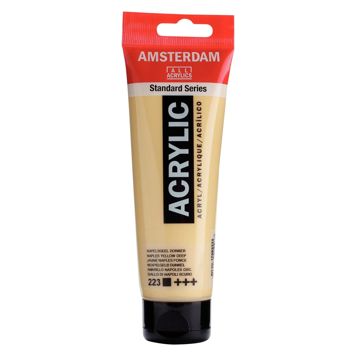 223 Napolinkeltainen tumma Amsterdam Akryylimaali 120 ml Royal Talens Akryylimaalit 120 ml tuubissa. Amsterdam akryylimaali on hintatietoisen harrastajan valinta. Maalin pohjana on kestävä 100 % akryylihartsi ja maali on saatavilla useissa värisävyissä. Amsterdam akryylimaali kuivuu nopeasti ja on myrkytöntä. Vesiliukoinen ennen kuivumista. Kuivuttuaan vedenkestävä.