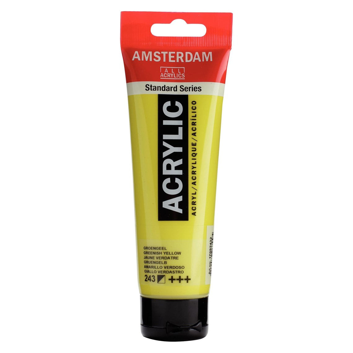 243 Vihertävänkeltainen Amsterdam Akryylimaali 120 ml Royal Talens Akryylimaalit 120 ml tuubissa. Amsterdam akryylimaali on hintatietoisen harrastajan valinta. Maalin pohjana on kestävä 100 % akryylihartsi ja maali on saatavilla useissa värisävyissä. Amsterdam akryylimaali kuivuu nopeasti ja on myrkytöntä. Vesiliukoinen ennen kuivumista. Kuivuttuaan vedenkestävä.