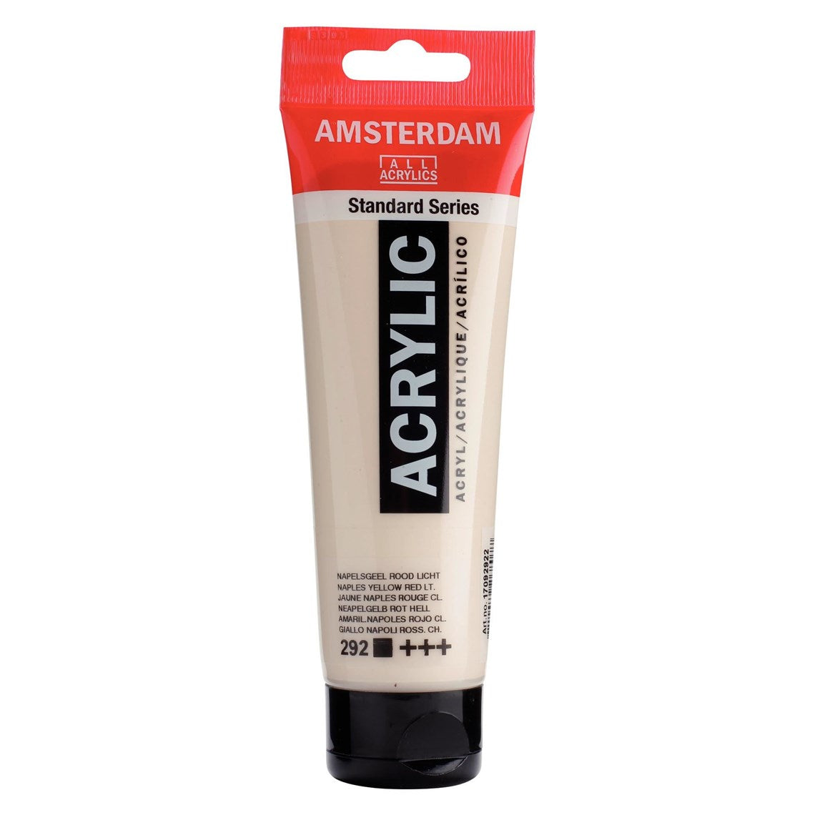 292 Napolinkeltainen vaaleanpunainen Amsterdam Akryylimaali 120 ml Royal Talens Akryylimaalit 120 ml tuubissa. Amsterdam akryylimaali on hintatietoisen harrastajan valinta. Maalin pohjana on kestävä 100 % akryylihartsi ja maali on saatavilla useissa värisävyissä. Amsterdam akryylimaali kuivuu nopeasti ja on myrkytöntä. Vesiliukoinen ennen kuivumista. Kuivuttuaan vedenkestävä.