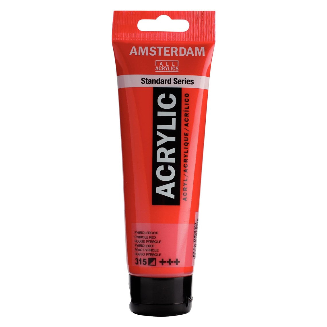 315 Pyrrolepunainen Amsterdam Akryylimaali 120 ml Royal Talens Akryylimaalit 120 ml tuubissa. Amsterdam akryylimaali on hintatietoisen harrastajan valinta. Maalin pohjana on kestävä 100 % akryylihartsi ja maali on saatavilla useissa värisävyissä. Amsterdam akryylimaali kuivuu nopeasti ja on myrkytöntä. Vesiliukoinen ennen kuivumista. Kuivuttuaan vedenkestävä.