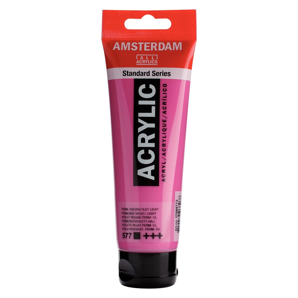 577 Punavioletti Amsterdam Akryylimaali 120 ml Royal Talens Akryylimaalit 120 ml tuubissa. Amsterdam akryylimaali on hintatietoisen harrastajan valinta. Maalin pohjana on kestävä 100 % akryylihartsi ja maali on saatavilla useissa värisävyissä. Amsterdam akryylimaali kuivuu nopeasti ja on myrkytöntä. Vesiliukoinen ennen kuivumista. Kuivuttuaan vedenkestävä.