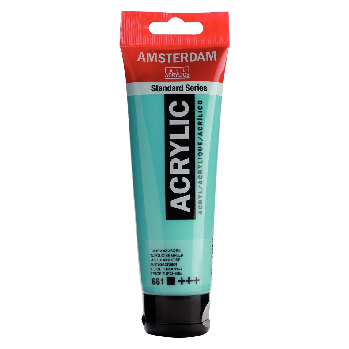 661 Turkoosinvihreä Amsterdam Akryylimaali 120 ml Royal Talens Akryylimaalit 120 ml tuubissa. Amsterdam akryylimaali on hintatietoisen harrastajan valinta. Maalin pohjana on kestävä 100 % akryylihartsi ja maali on saatavilla useissa värisävyissä. Amsterdam akryylimaali kuivuu nopeasti ja on myrkytöntä. Vesiliukoinen ennen kuivumista. Kuivuttuaan vedenkestävä.