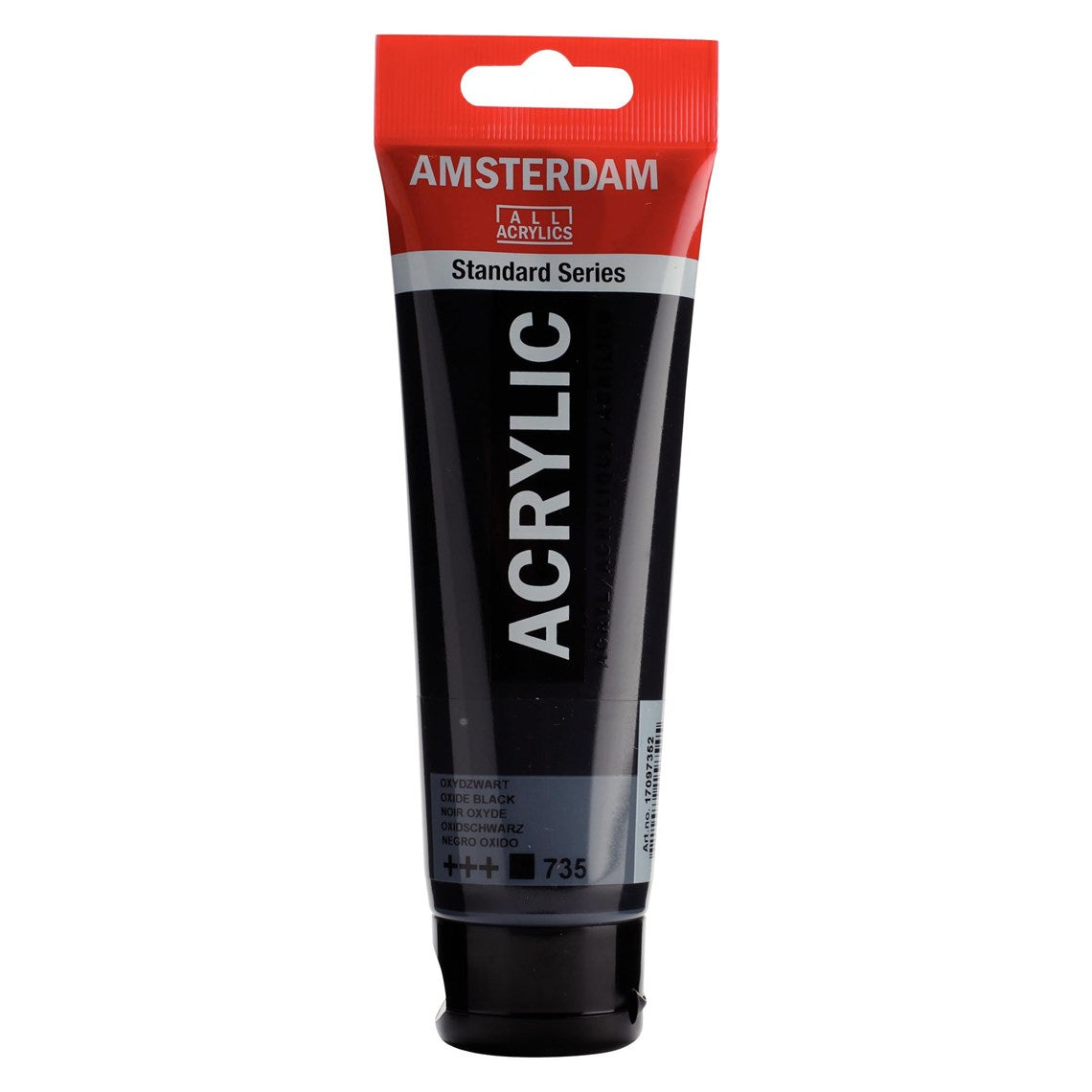 735 Oksidimusta Amsterdam Akryylimaali 120 ml Royal Talens Akryylimaalit 120 ml tuubissa. Amsterdam akryylimaali on hintatietoisen harrastajan valinta. Maalin pohjana on kestävä 100 % akryylihartsi ja maali on saatavilla useissa värisävyissä. Amsterdam akryylimaali kuivuu nopeasti ja on myrkytöntä. Vesiliukoinen ennen kuivumista. Kuivuttuaan vedenkestävä.