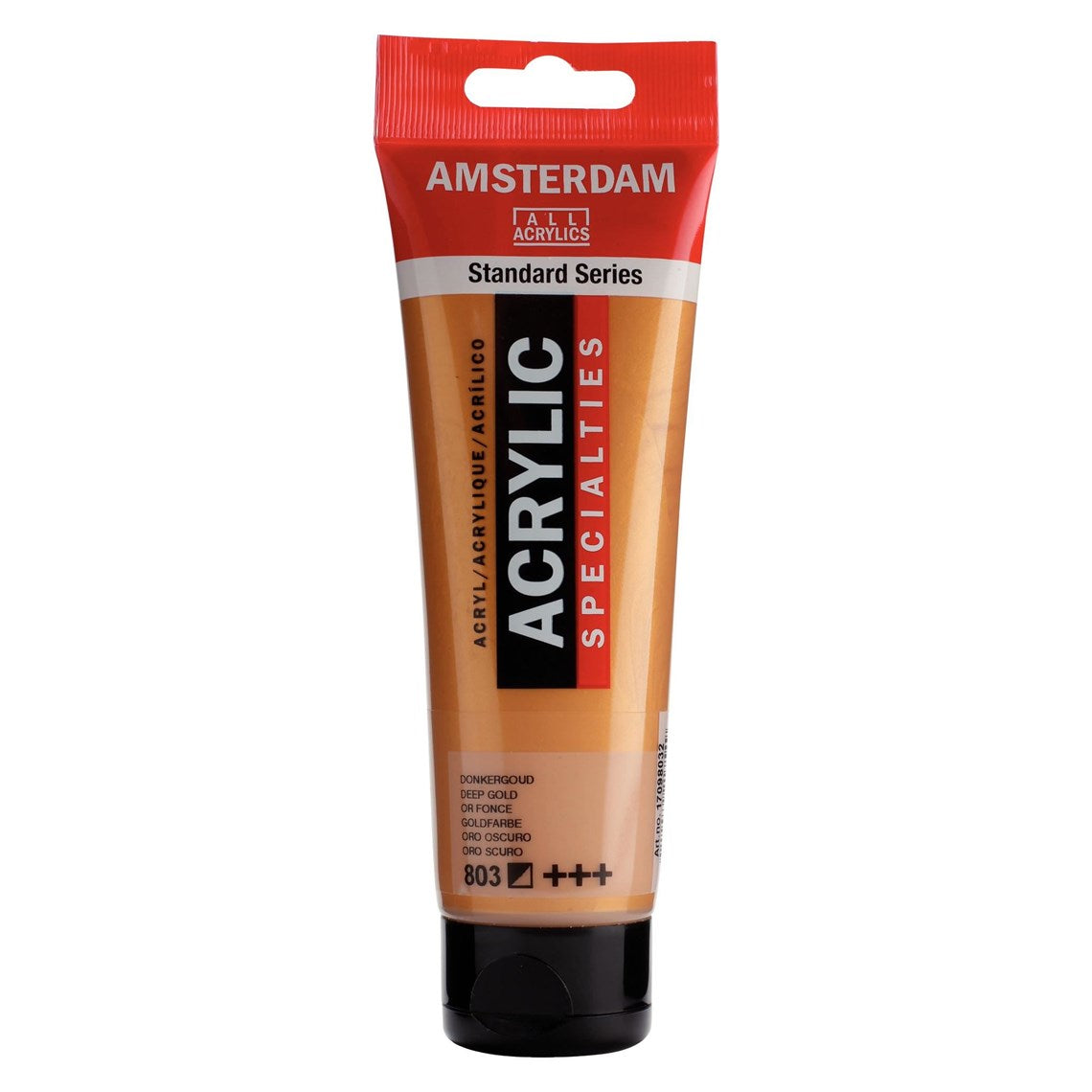 803 Tumma kulta Amsterdam Akryylimaali 120 ml Royal Talens Akryylimaalit 120 ml tuubissa. Amsterdam akryylimaali on hintatietoisen harrastajan valinta. Maalin pohjana on kestävä 100 % akryylihartsi ja maali on saatavilla useissa värisävyissä. Amsterdam akryylimaali kuivuu nopeasti ja on myrkytöntä. Vesiliukoinen ennen kuivumista. Kuivuttuaan vedenkestävä.