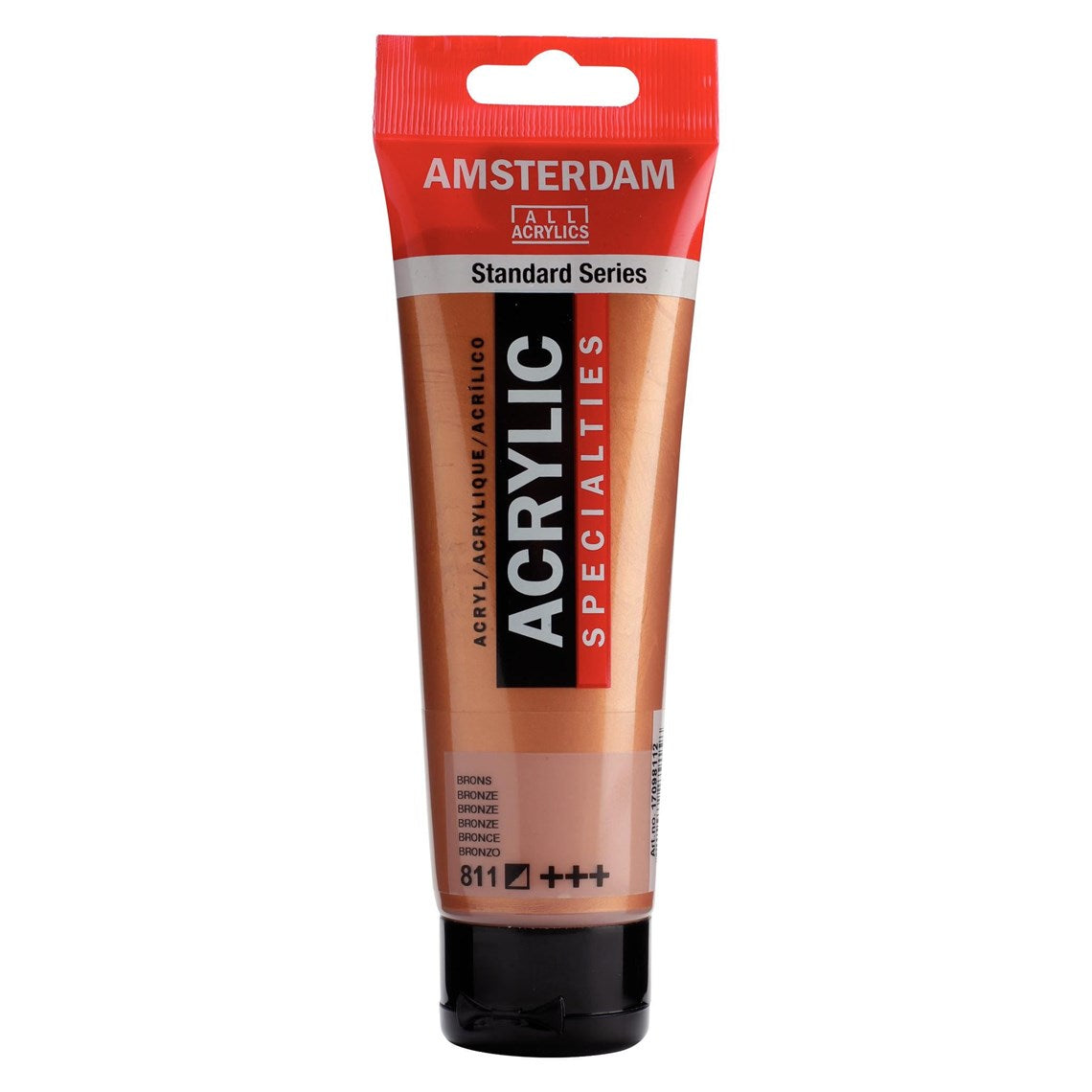 811 Pronssi Amsterdam Akryylimaali 120 ml Royal Talens Akryylimaalit 120 ml tuubissa. Amsterdam akryylimaali on hintatietoisen harrastajan valinta. Maalin pohjana on kestävä 100 % akryylihartsi ja maali on saatavilla useissa värisävyissä. Amsterdam akryylimaali kuivuu nopeasti ja on myrkytöntä. Vesiliukoinen ennen kuivumista. Kuivuttuaan vedenkestävä.