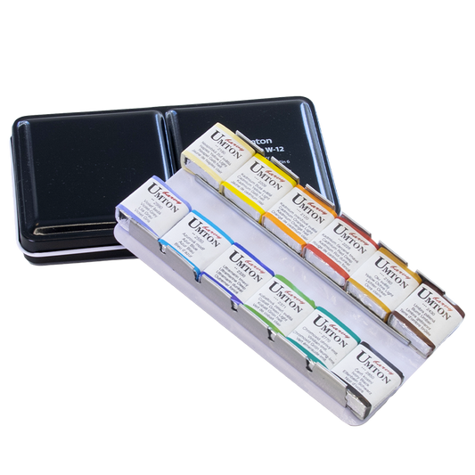 UMTON-akvarellisetti 12 x 2,6 ml metallirasiassa