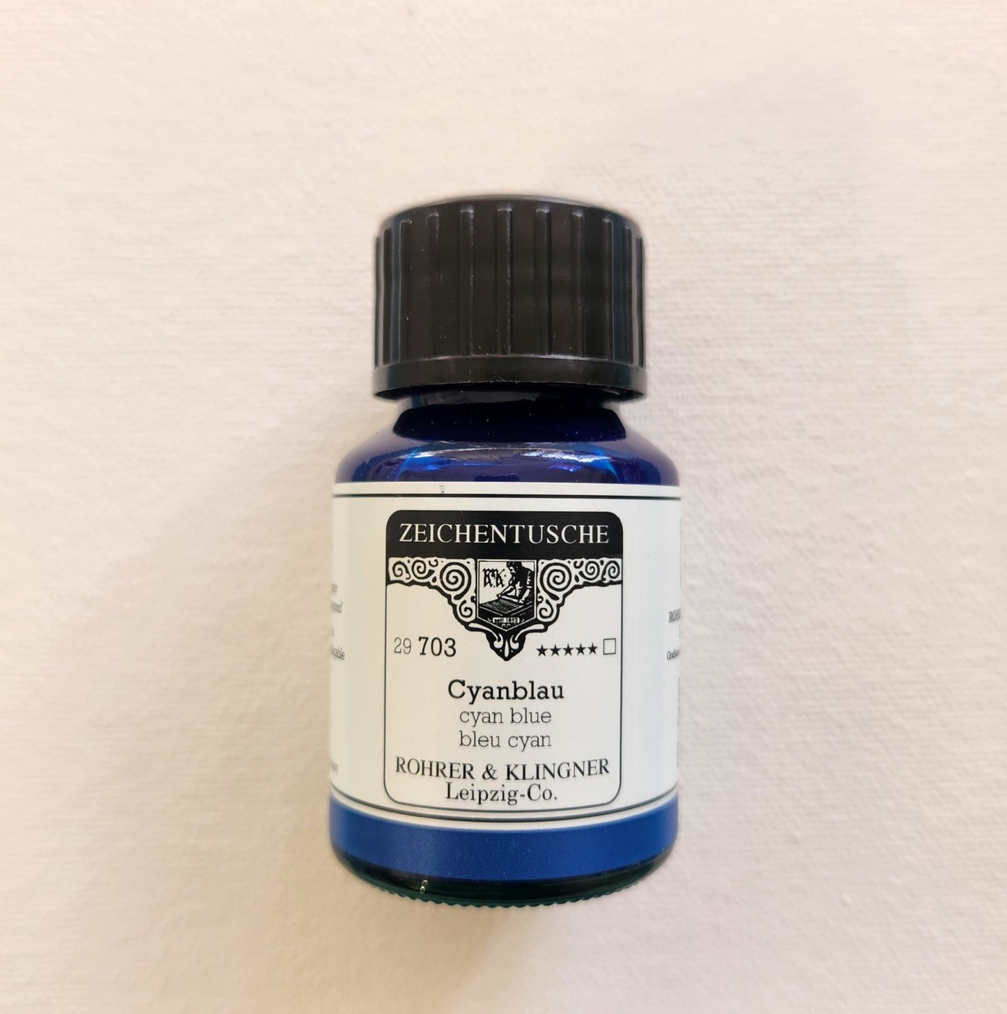 Rohrer & Klingner kalligrafia-/akryylimuste 703 Cyan Blue