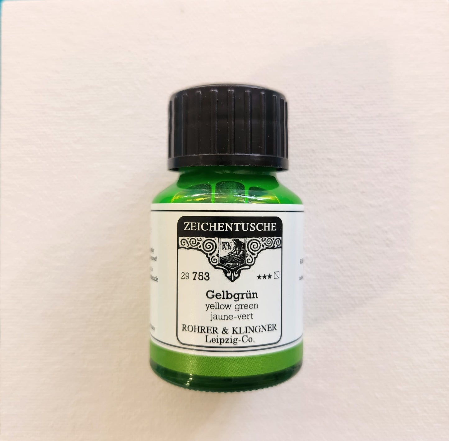 Rohrer & Klingner kalligrafia-/akryylimuste 753 Yellow Green