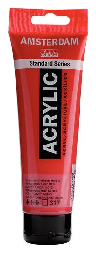Amsterdam-akryylimaali Standard 317 Transparent Red Medium