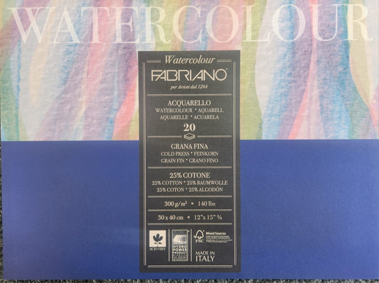 Fabriano Cold Press -akvarellilehtiö 30x40cm 300g