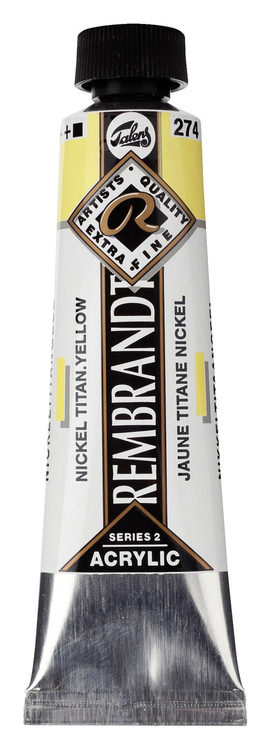 Rembrandt-akryyliväri 274 Nickel Titanium Yellow 40 ml