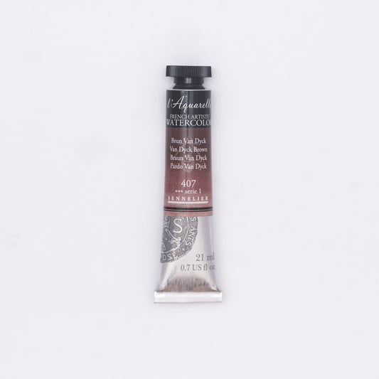 Sennelier-akvarelliväri 407 Van Dyck Brown 21 ml