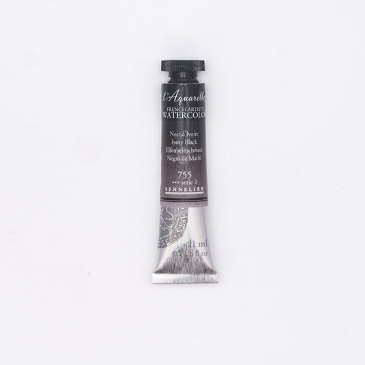 Sennelier-akvarelliväri 755 Ivory Black 21 ml
