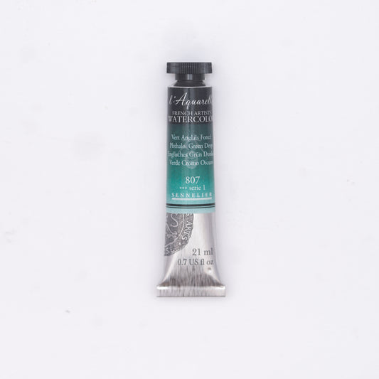 Sennelier-akvarelliväri 807 Phthalocyanine Green Deep 21 ml
