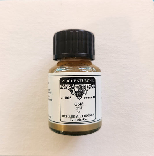Rohrer & Klingner kalligrafia-/akryylimuste 802 Gold