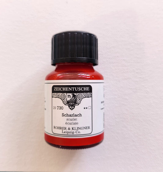 Rohrer & Klingner kalligrafia-/akryylimuste 730 Scarlet