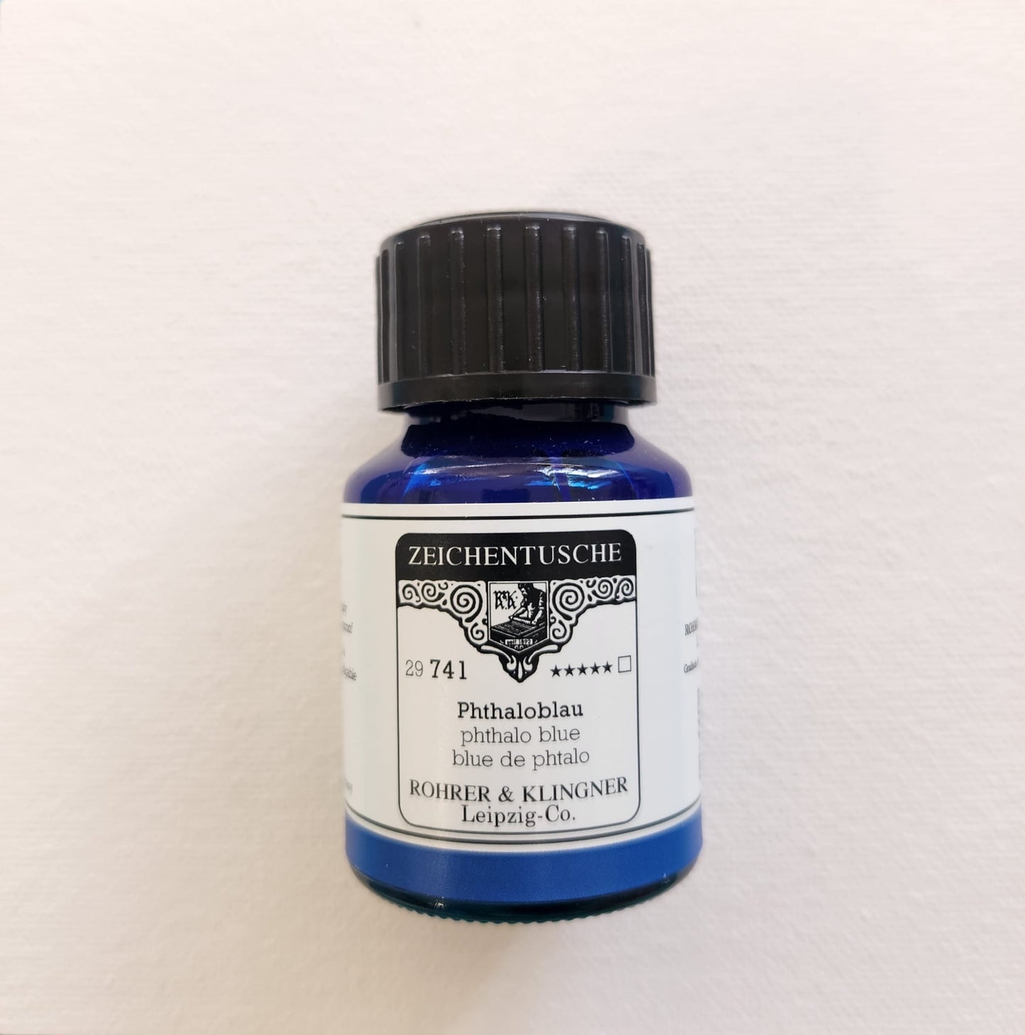 Rohrer & Klingner kalligrafia-/akryylimuste 741 Phthalo Blue