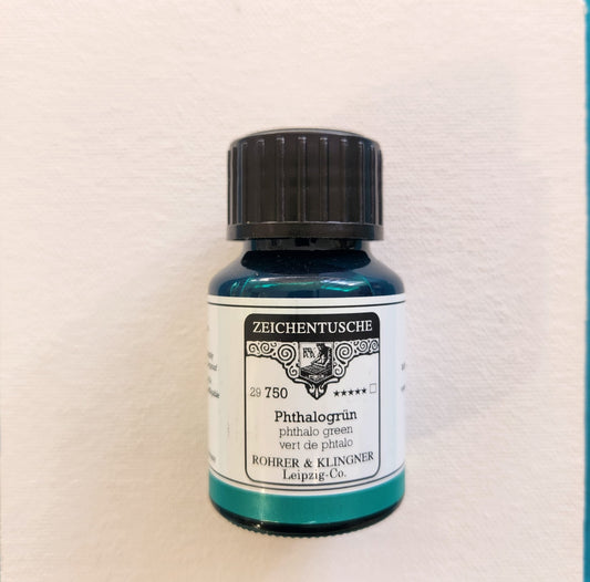 Rohrer & Klingner kalligrafia-/akryylimuste 750 Phthalo Green