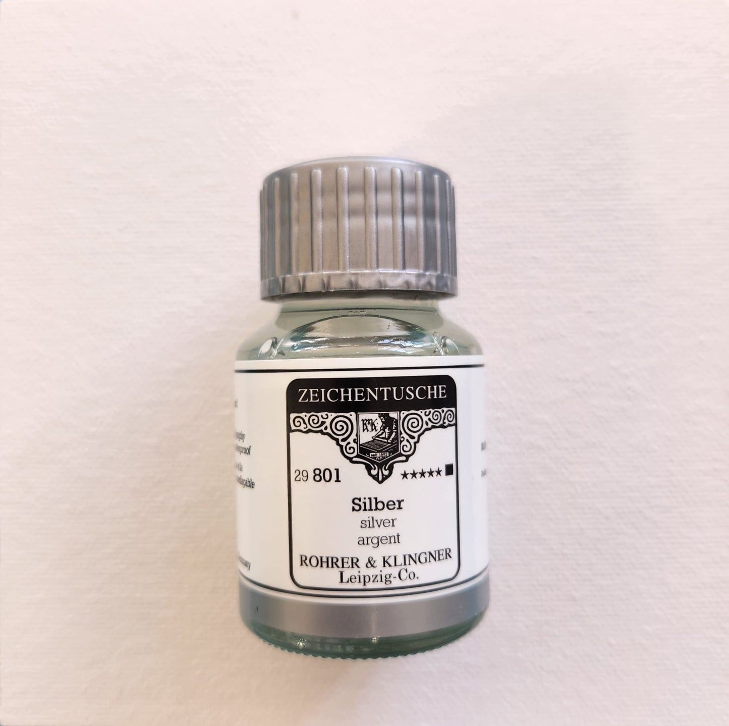 Rohrer & Klingner kalligrafia-/akryylimuste 801 Silver