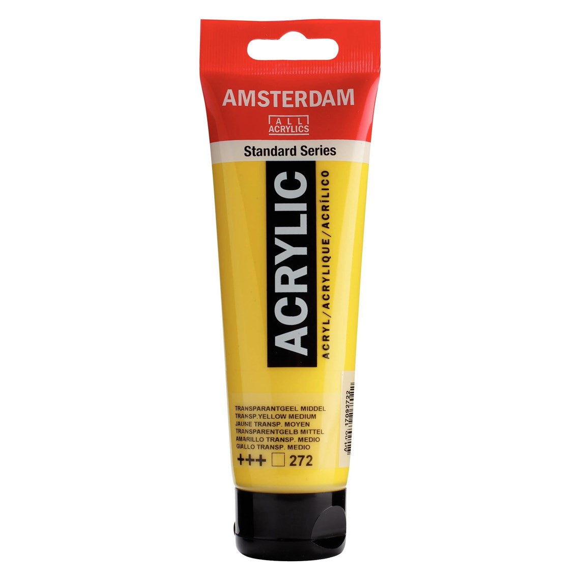 272 Keltainen läpikuultava Amsterdam Akryylimaali 120 ml  Royal Talens Akryylimaalit 120 ml tuubissa. Amsterdam akryylimaali on hintatietoisen harrastajan valinta. Maalin pohjana on kestävä 100 % akryylihartsi ja maali on saatavilla useissa värisävyissä. Amsterdam akryylimaali kuivuu nopeasti ja on myrkytöntä. Vesiliukoinen ennen kuivumista. Kuivuttuaan vedenkestävä.