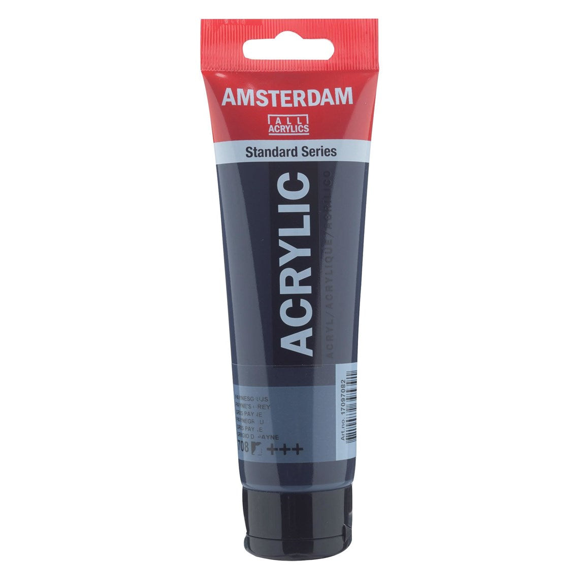 708 Paynenharmaa Amsterdam Akryylimaali 120 ml  Royal Talens Akryylimaalit 120 ml tuubissa. Amsterdam akryylimaali on hintatietoisen harrastajan valinta. Maalin pohjana on kestävä 100 % akryylihartsi ja maali on saatavilla useissa värisävyissä. Amsterdam akryylimaali kuivuu nopeasti ja on myrkytöntä. Vesiliukoinen ennen kuivumista. Kuivuttuaan vedenkestävä.