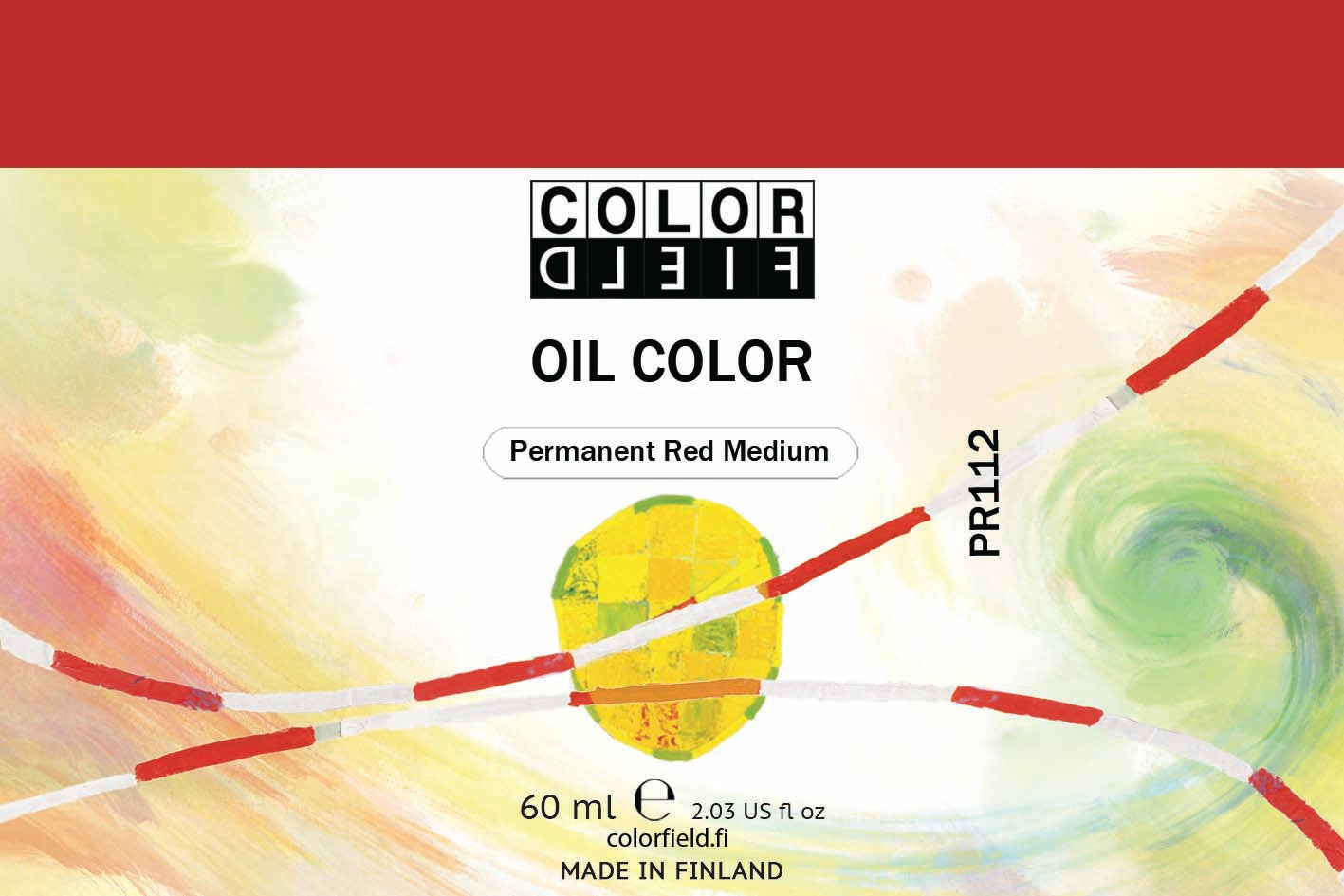 Colorfield taiteilijan öljyväri. Useat taidemaalarit suosivat öljyvärimaalauksessa Colorfield-öljyvärejämme, sillä niiden valmistuksessa ei käytetä mitään muuta kuin puhdasta pigmenttiä ja sideainetta. Teollisten öljyvärien valmistuksessa käytettävät täyteaineet sekä jatkeet puuttuvat näistä laatuväreistä kokonaan. Näillä öljyväreillä öljyvärimaalaukseen saa täysin erilaisen tuntuman. 0051 Permanent Red Medium  Pigment PR112  Transparent   60 ml